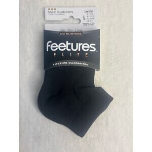 Feetures Elite Max Cushion Low Cut Black Large Socks NWTs (M 9-12 W 10-13)